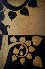 Painting oil color Abstract geometric shapes , backgrounds for design , leaf