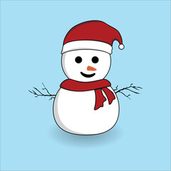 snowman vector design illustration line art