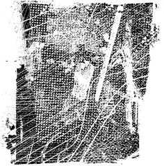 Glitch distorted grunge layer  . Noise destroyed texture . Trendy defect error shapes . Overlay grunge texture . Distressed effect .Vector shapes with a halftone dots screen print texture.