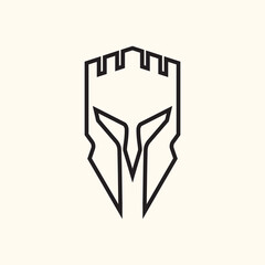 Spartan Fortress logo illustration design