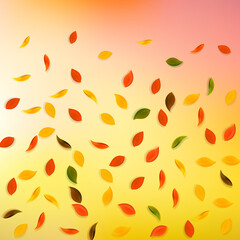 Falling autumn leaves. Red, yellow, green, brown r