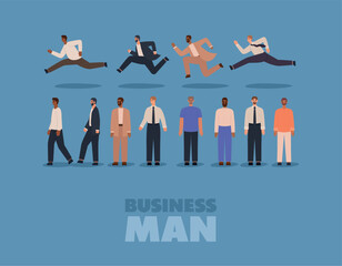 Obraz premium happy businessmen card