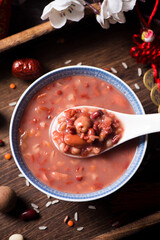 Laba Porridge, Eight Treasure Porridge on wooden table