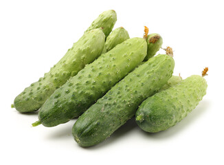 Green cucumber on the white background