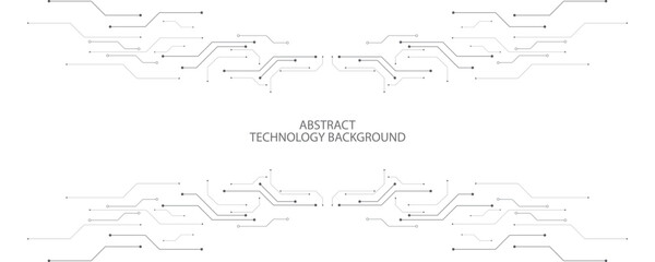 Gray and white technology background image Line design for communication connections in digital systems Hi-tech technology pattern