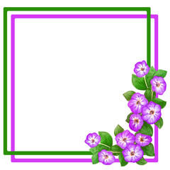 square frame with lilac flowers