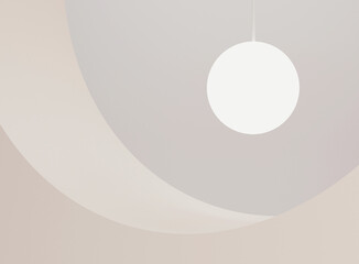 Empty cylinder podium on minimal background. Abstract minimal scene with geometrical forms. Design for product presentation. 3D rendering.