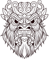 Vector illustration of animal ornament design