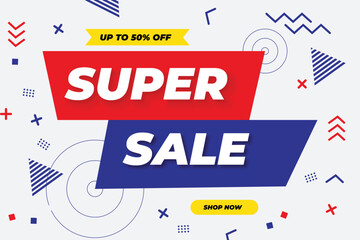 Flat design super sale background
