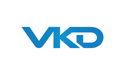 VKD monogram linked letters, creative typography logo icon