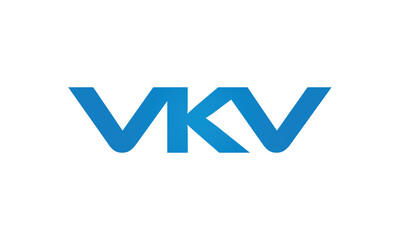 VKV monogram linked letters, creative typography logo icon