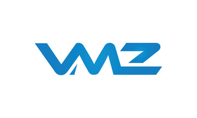 VMZ monogram linked letters, creative typography logo icon