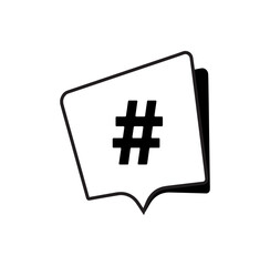 hashtag icon on white background