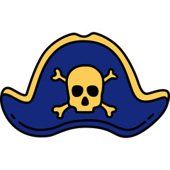 Fototapeta premium Pirate hat sketch. Doodle hand drawn illustration. Icon