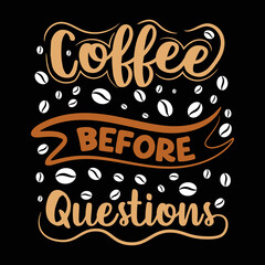 Typography coffee shirt design, coffee element, coffee beans, coffee cup