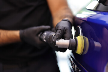 Polished blue car polishing machine polished finishing. ask for details. - 531375928