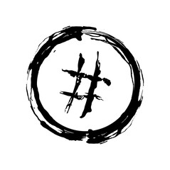 hashtag icon on white background