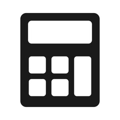 Calculator icon, mathematics web button vector illustration. Internet website finance technology design