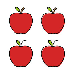Set of Apple icon, healthy raw symbol, foot sweet fruit, vector illustration design, eco diet