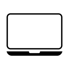 Laptop flat web icon, notebook computer technology symbol , blank display vector illustration