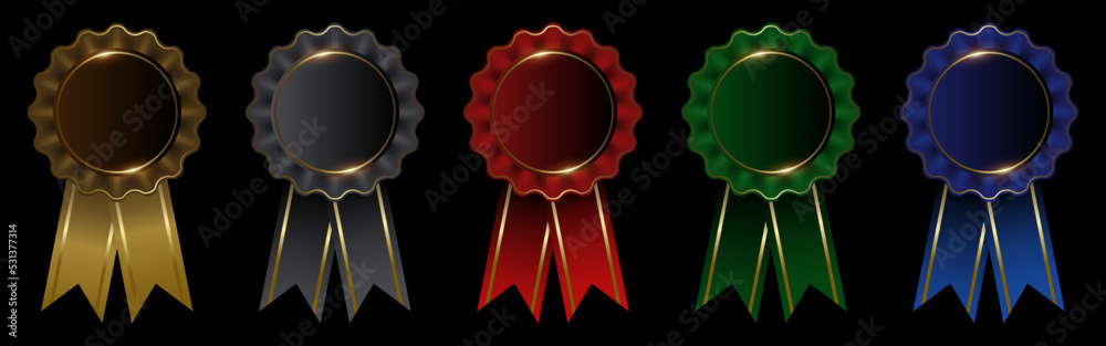 Wall mural Rosette badge design in five colors