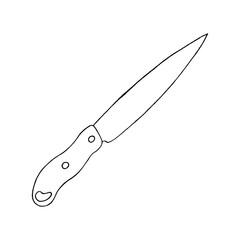 Vector sketch of a kitchen knife.Hand-drawn.