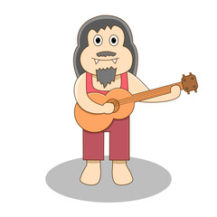 vector of people playing guitar on white background