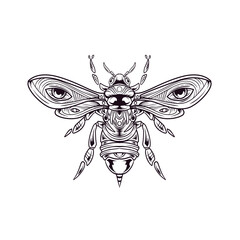 Naklejka na ściany i meble Vector illustration of bee ornament with premium quality stock