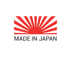 Made in Japan. Japanese logo and sticker. 