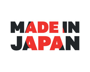 Made in Japan. Japanese logo and sticker. 