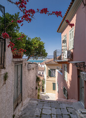 Street views of the town of Nafplio, capital of the region of Argolis, Peloponnese, Greece