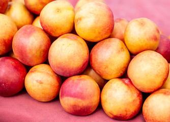 Group of ripe sweet nectarines 