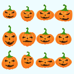 Halloween Pumpkins Set