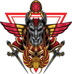 Illustration of god anubis with premium quality stock vector