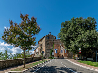 Fototapeta premium The ancient Porta San Michele Arcangelo access to the historic center of Deruta, Perugia, Italy