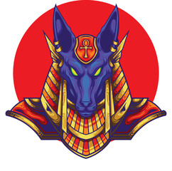 Illustration of god anubis with premium quality stock vector