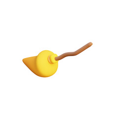 3D Witch Broom Illustration