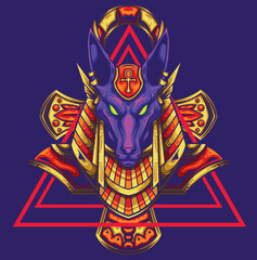 Illustration of god anubis with premium quality stock vector