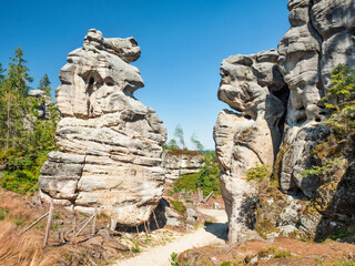 Fototapeta na wymiar Ostas rocks and bizarre sandstone formations.