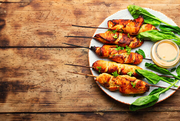 Chicken breast skewers, chicken satay
