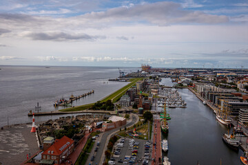 Fototapeta premium Blick über Bremerhaven