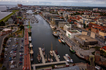 Fototapeta premium Blick über Bremerhaven