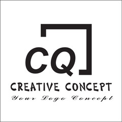 Square CQ 2 Letter Logo Creative	