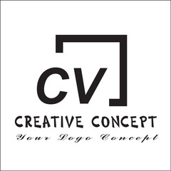 Square CV 2 Letter Logo Creative	