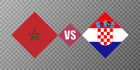 Morocco vs Croatia flag concept. Vector illustration.