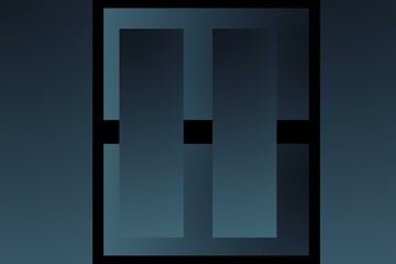 Black abstract background with blue square line elements