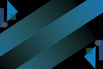Black abstract background with blue green elements