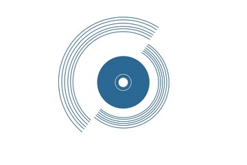 White abstract background with blue circle elements