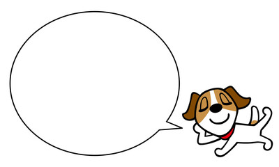 ジャックラッセルテリア犬　 寝転んで余裕　ふきだし