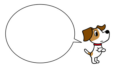 ジャックラッセルテリア犬　腕を組んでなるほど　ふきだし